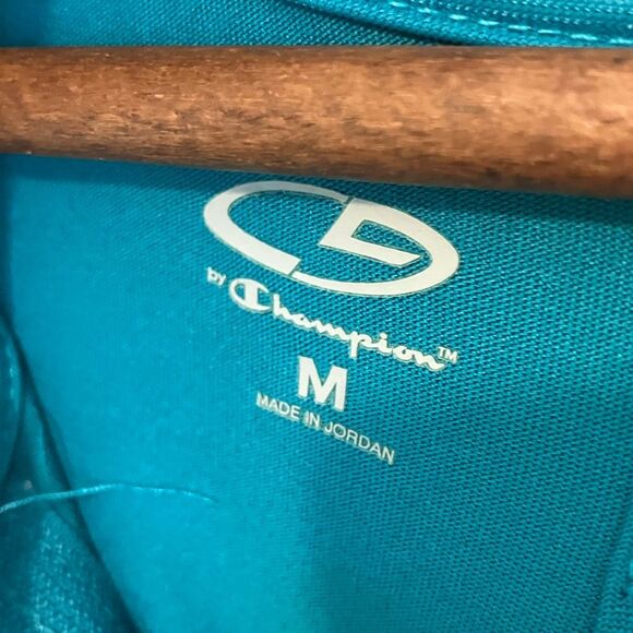 Champion zip up jacket, pockets, excellent condition, teal color, size medium - Picture 4 of 5